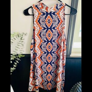 Patterned high neck dress